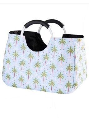 CITY TOTE Resort Print Shopper Tote Bag Dual Handle Soft Grip Side Pocket 17x9x2